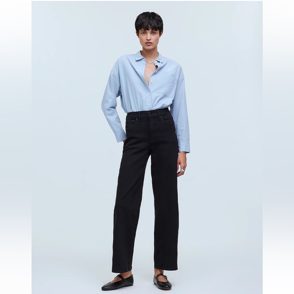 NWOT Madewell Perfect Vintage Wide Leg Jean in Black Rinse Wash, size 31